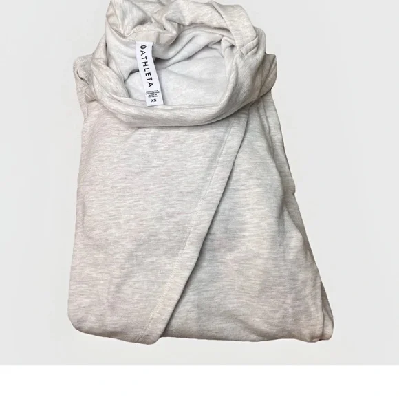 Athleta Purana Wrap Sweatshirt Hoodie Light Gray Heather Long Sleeve XS - Picture 9 of 9